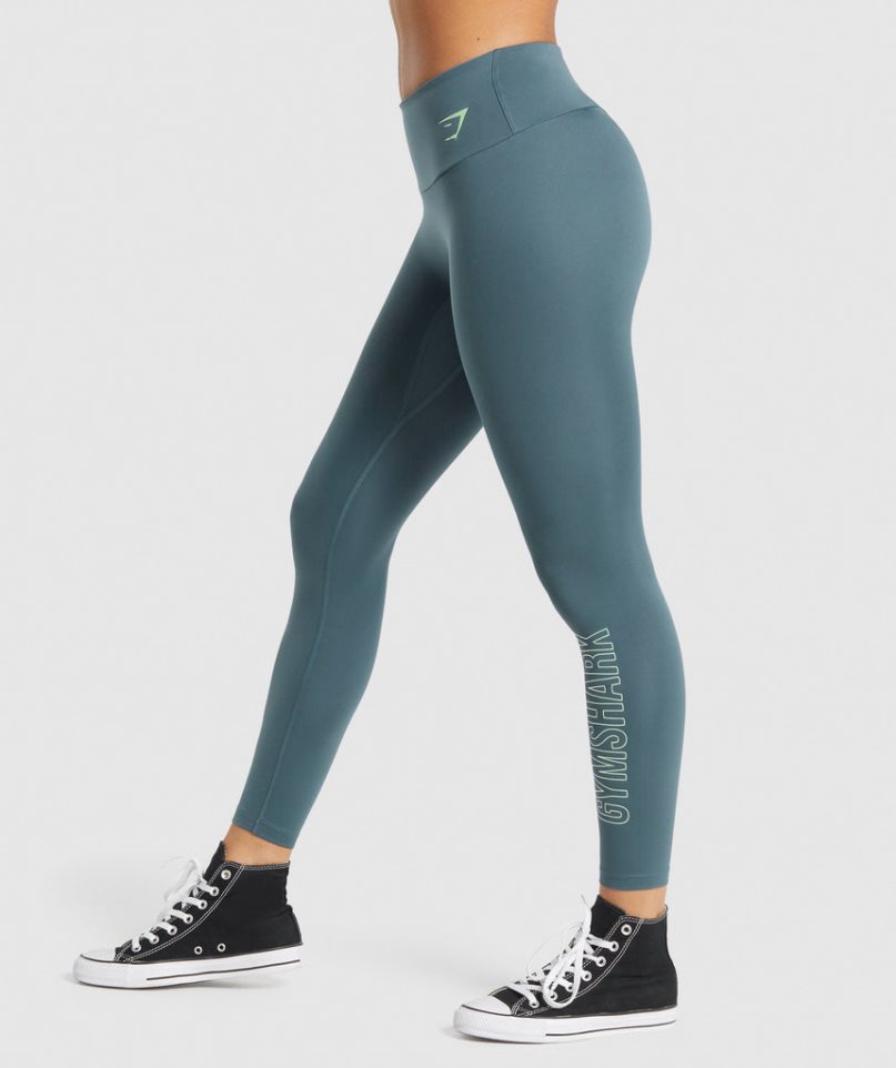 Women's Gymshark Training Graphic Leggings Navy | NZ 3HGPSD